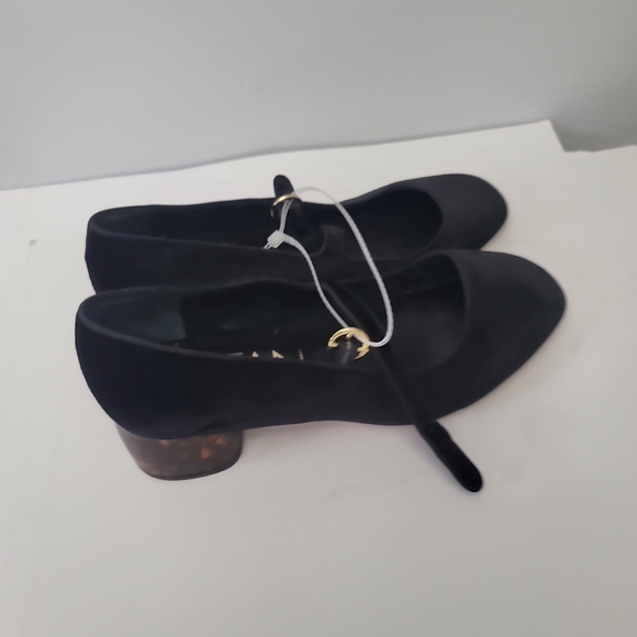 Deltan Grace Velvet Mary Jane Tortoise Block Heel Pumps - Picture 6 of 8